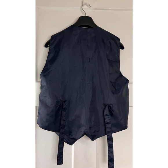 Learsi Vest Navy Blue Leather Medium New With‎ Tags - Picture 2 of 9